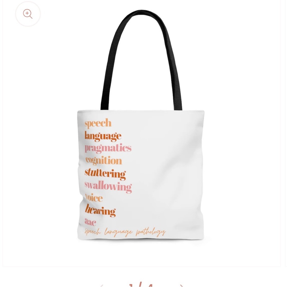 Speech Language Pathology (SLP) Large Tote Bag NWOT